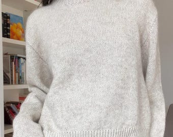 Patrón de tejido Suéter Marais Suéter inglés de cuello redondo con mangas montadas