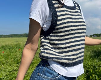 Patrón de tejido Sicilia Slipover English Pullunder Sweater Vest