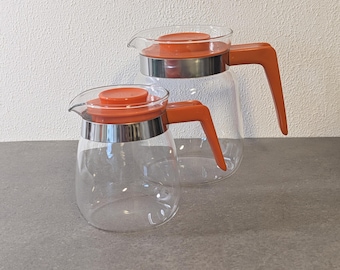 2 Tee/Kaffeekannen aus Glas Glaskannen Vintage