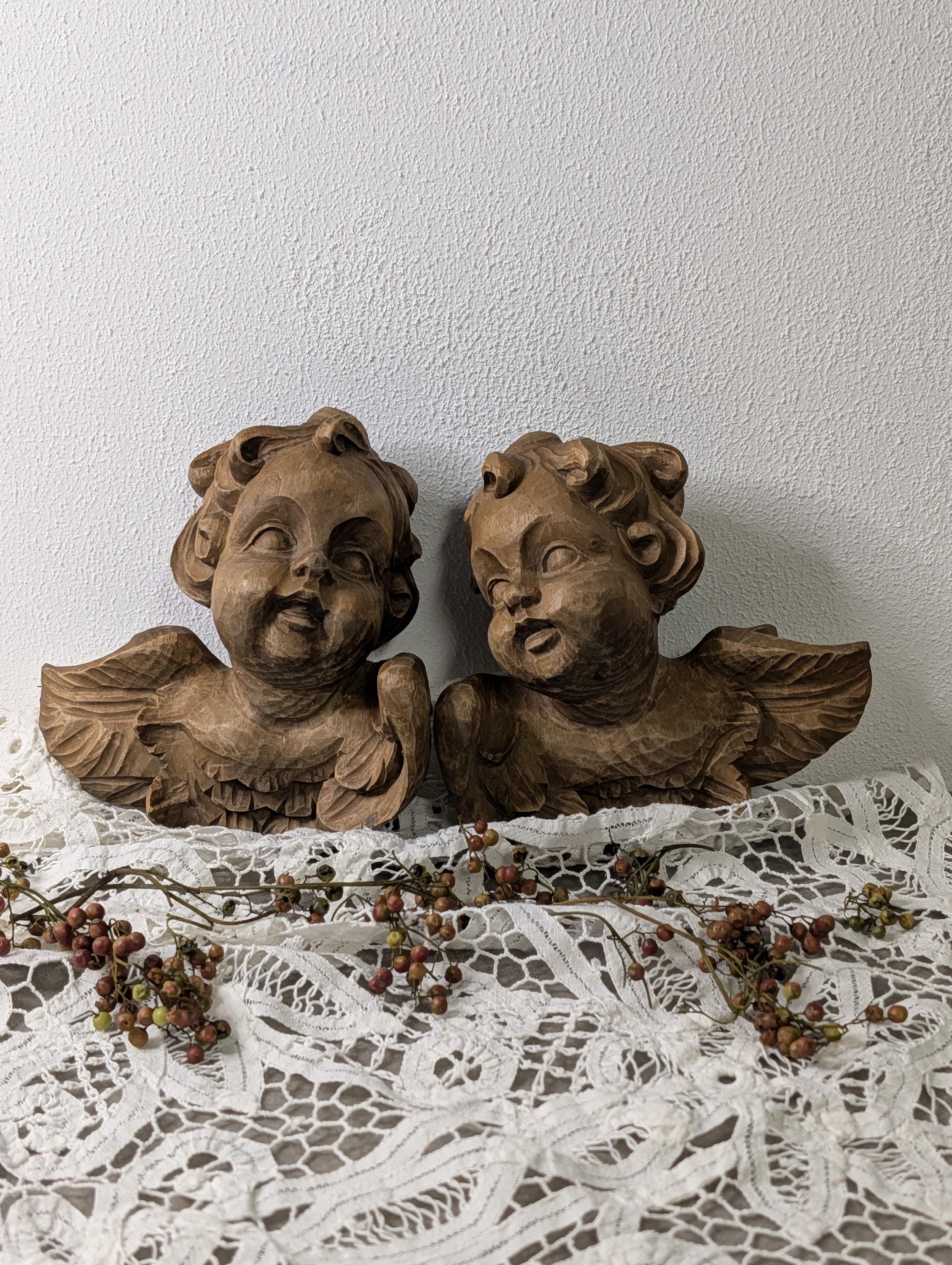 Antique wood angel - Etsy 日本