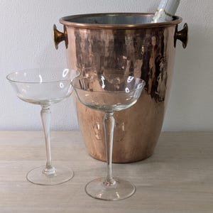 Champagne cooler wine cooler bottle cooler made of copper hammered vintage