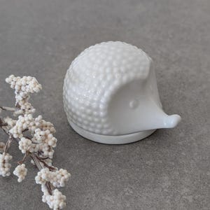 Hedgehog made of porcelain caviar tin by Arzberg