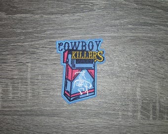Naszywka haftowana w stylu western z motywem Cowboy Killers Cigarettes Rodeo, 2,5" x 3,25"