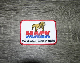 Mack The Greatest Name In Trucks Bulldog Vintage Style Retro Iron On Patch 3.5" x 2.5"