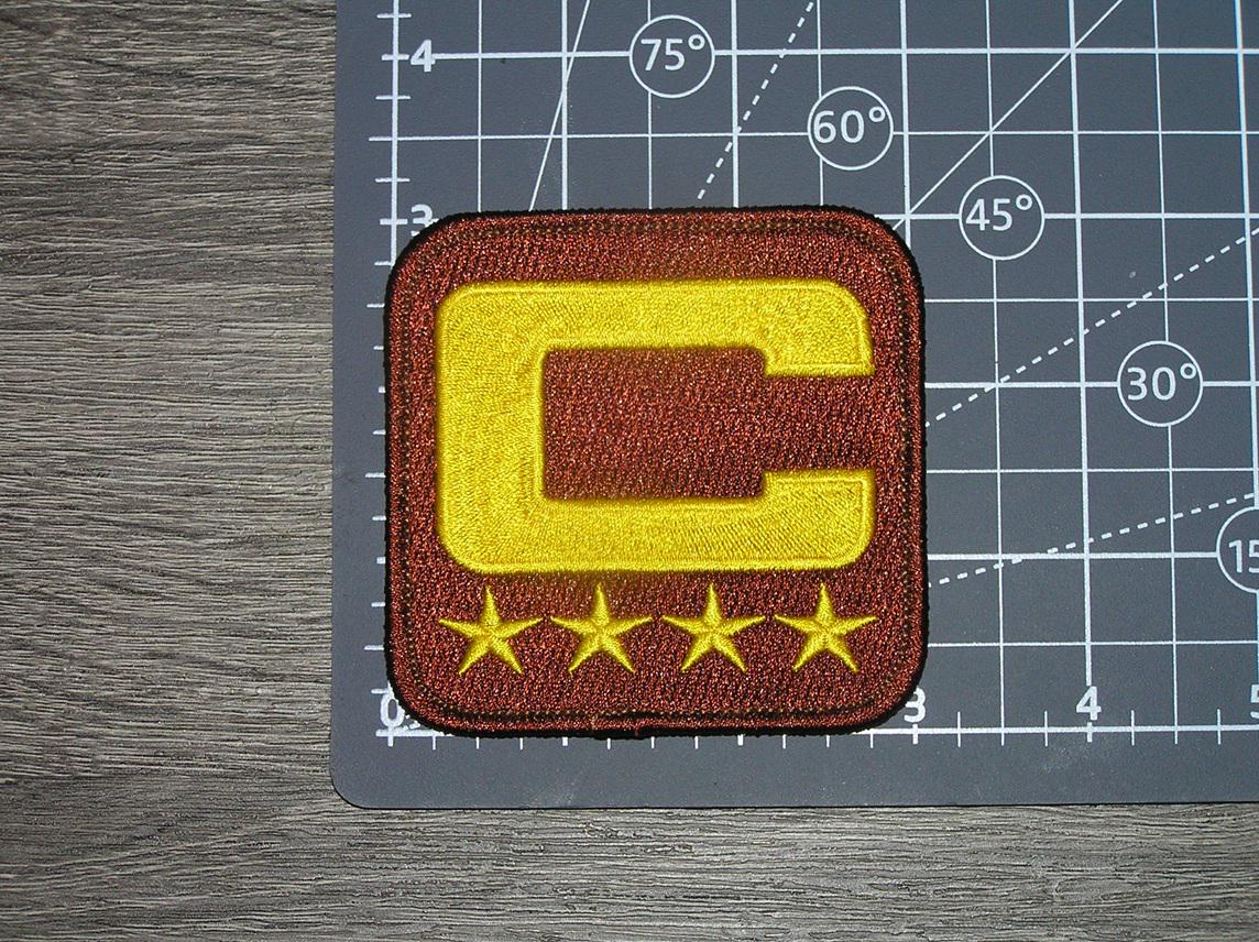 Burgundy C Captains 4 Star All Gold (gold C) Embroidered Iron on Patch ...