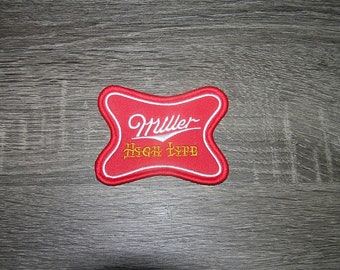 Miller High Life Retro Style American Beer Embroidered Iron On Patch 3.25" x 2.5"