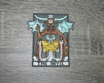 The Devil Tarot Card Satan Embroidered Iron On Patch 3.25" x 3.5"