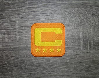 Orange Captain C Patch 4 Star (All Gold) Embroidered Iron On Patch 3" x 3"