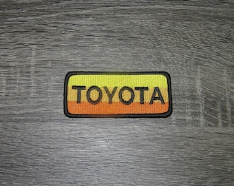 Toyota Motorsports Racing Car Retro Style Multicolor Iron On Patch 3.5" x 1.5"