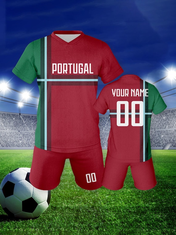 Maillot De Foot Portugal 24/25 Personnalisable – Nom Et Numéro, Ensemble T-Shirt Short Chaussettes, Enfant Et Adulte