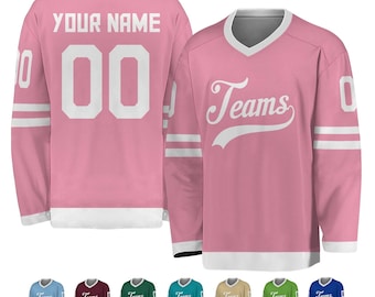 Camiseta de hockey sobre hielo personalizada para hombres, mujeres, jóvenes y niños, uniforme de hockey con nombre y número impresos, regalo para fanáticos del hockey.