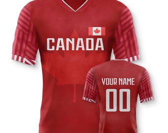 Custom Canada Soccer Jersey for Men Women Kid, Football Shirt Personalized Name Number, Canada National Soccer Team Uniform for Fan Player