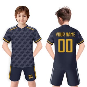 Custom Kids Soccer Jersey Set for Boys Girls, Youth Team Soccer Uniform, Personalized Name Number Training Jerseys, Soccer Fans Gift