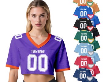 Camiseta de fútbol personalizada para mujeres y niñas, camiseta de fútbol personalizada con nombre y número para animadoras, atuendo para conciertos y juegos.