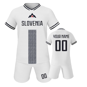 Slovenia Custom Kids Soccer Jersey Set, Personalized Soccer Kit with Printed Name Number, Soccer Team Tracksuit for Boys ＆ Girls Fans Gift