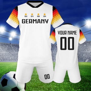 Custom Germany Soccer Jersey for Kids,  National Soccer Kit, Youth Team Uniform, Personalized Name Number Training Set, Boys Girls Fans Gift