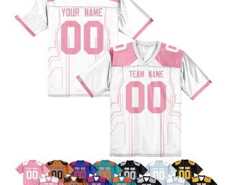 Camisetas de fútbol personalizadas para mujeres, hombres, jóvenes y niños. Camiseta de fútbol personalizada con nombre y número del equipo. Uniforme para el día del partido para fanáticos del fútbol.