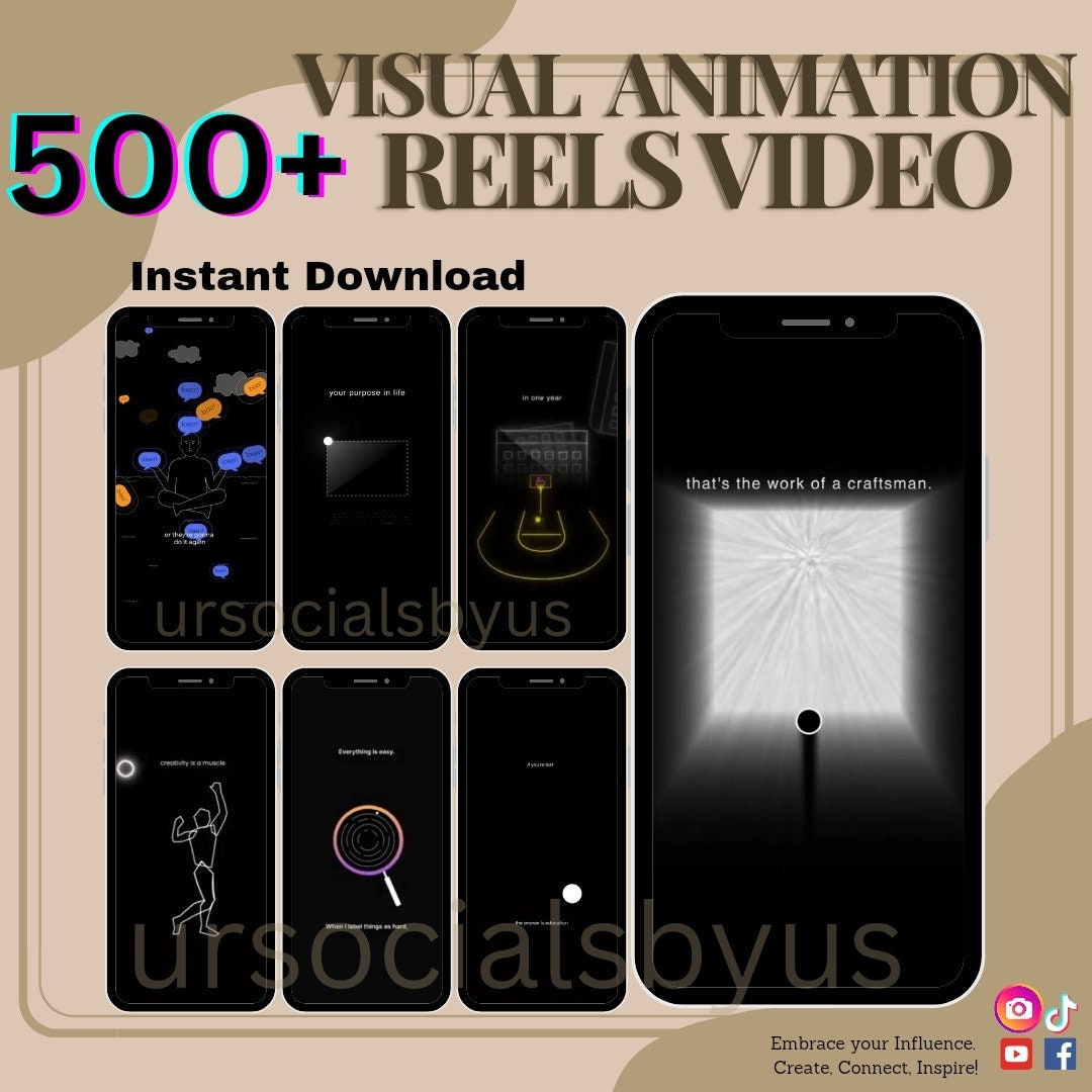 500 VOL. 2 Visual Animation Reels Videos Faceless Videos Instagram ...