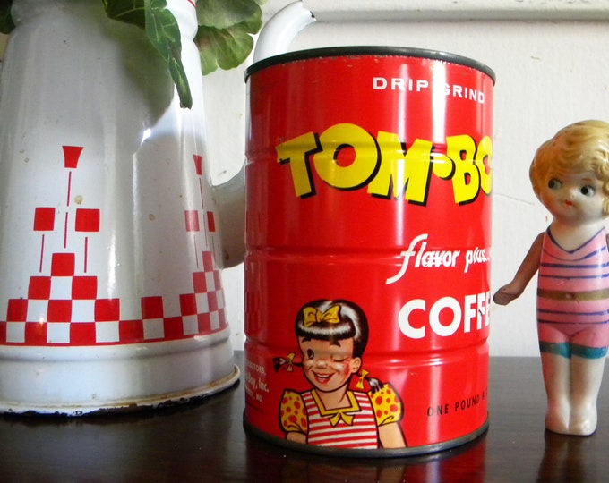 Vintage Tomboy Coffee Tin Can 1940's Empty Coffee Container Tom Boy Etsy
