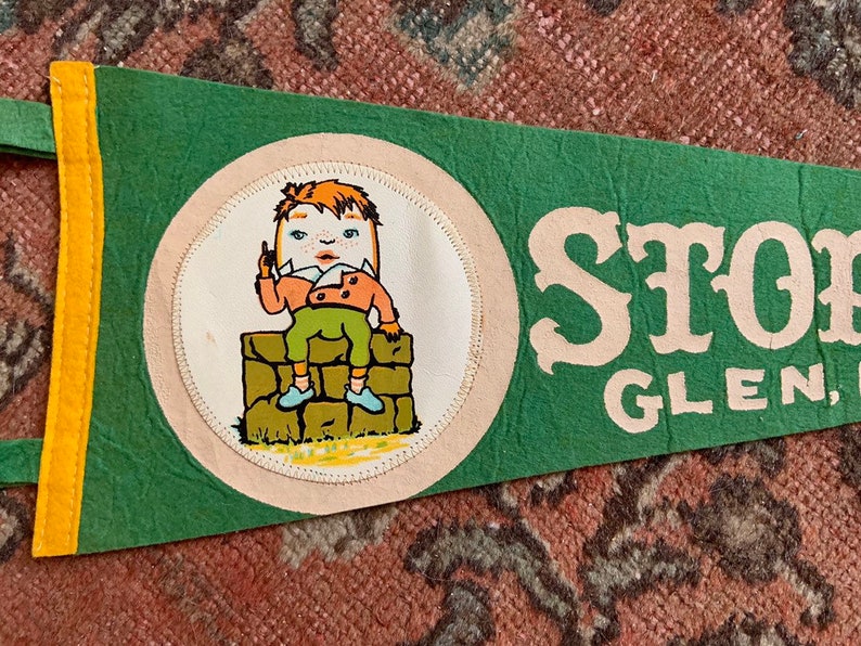 Vintage Story Land Pennant Humpty Dumpty Flag New Hampshire Felt Souvenir