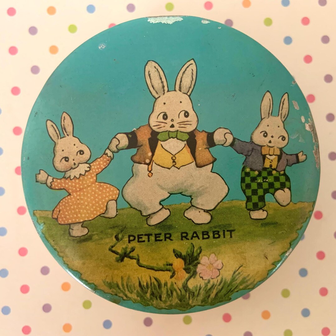 Vintage Peter Rabbit Easter Candy Tin Container Made by Tindeco With ...