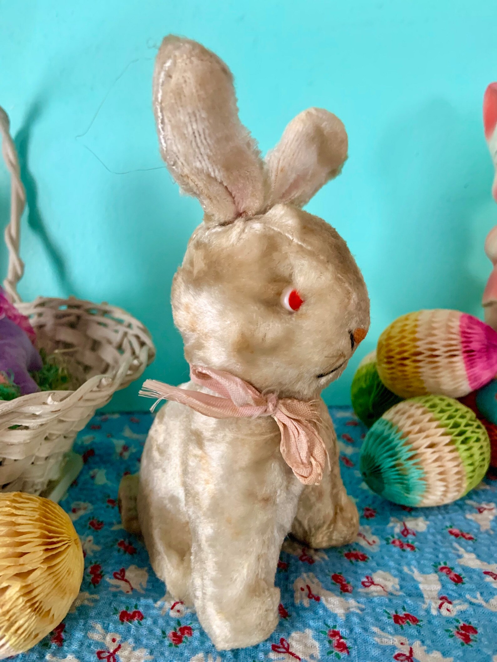 Vintage Stuffed Easter Bunny Rabbit Plush Sitting Bunny With Etsy