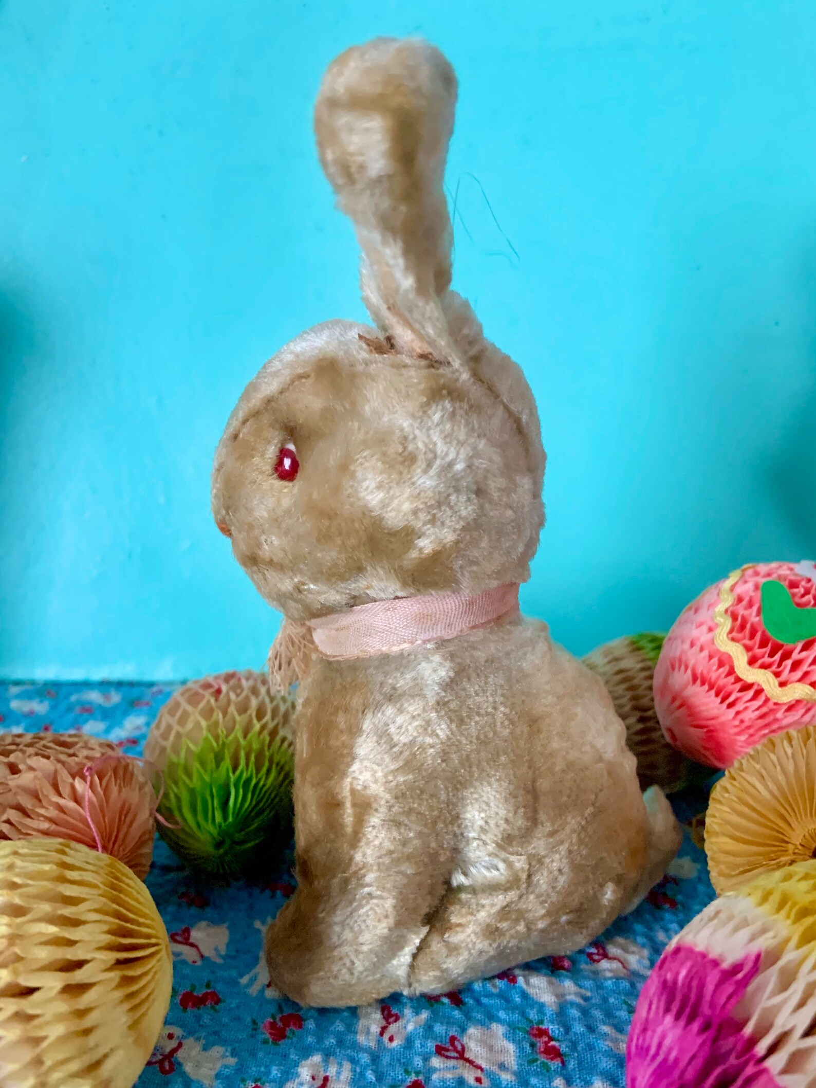 Vintage Stuffed Easter Bunny Rabbit Plush Sitting Bunny With Etsy