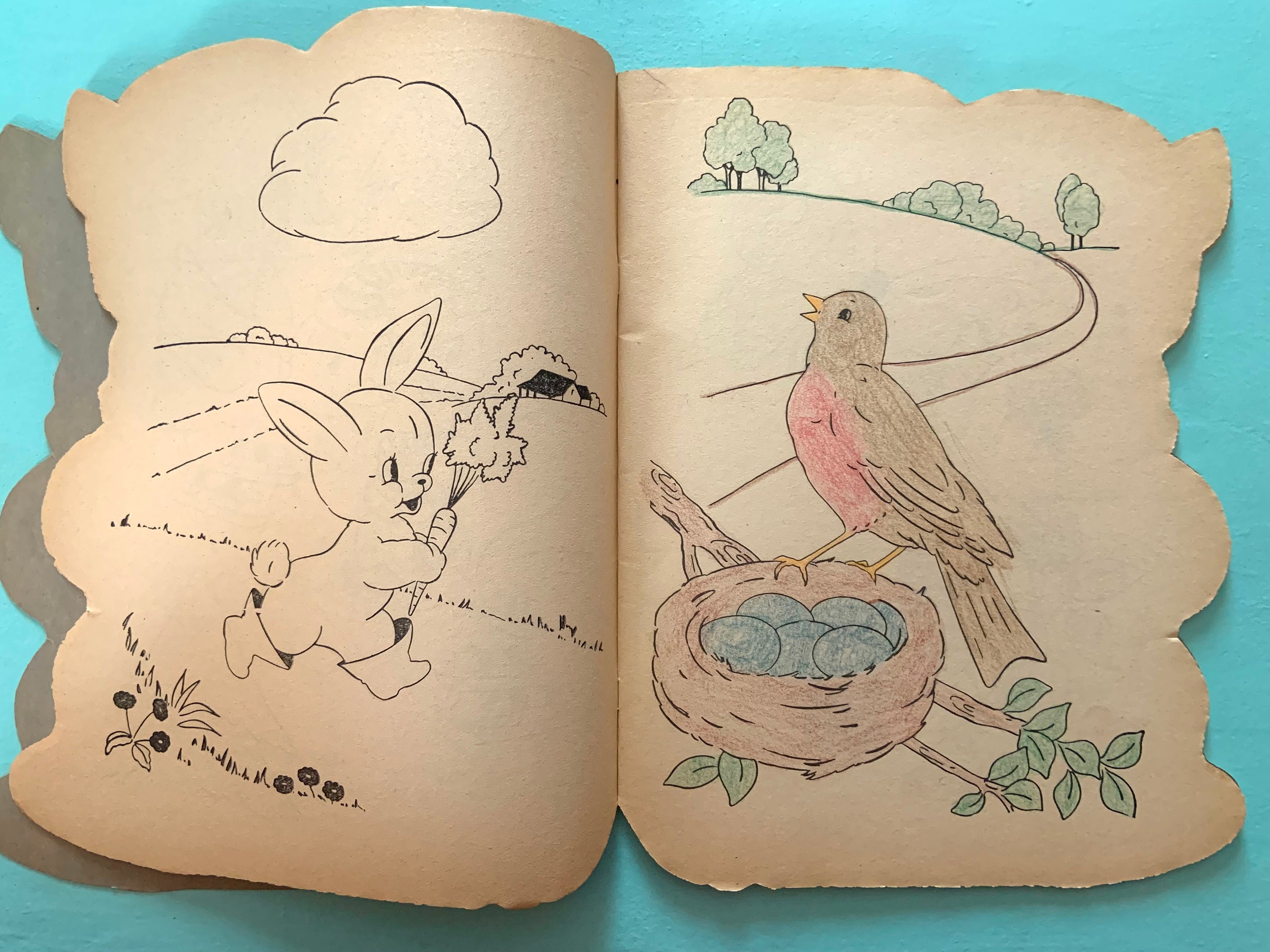 Vintage Tom Kitten's Coloring Book Saalfield 1940s Barely Used