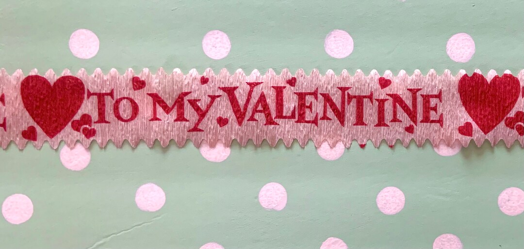 Vintage Package of Reeds Valentines Day Scalloped Streamers 2 Unused