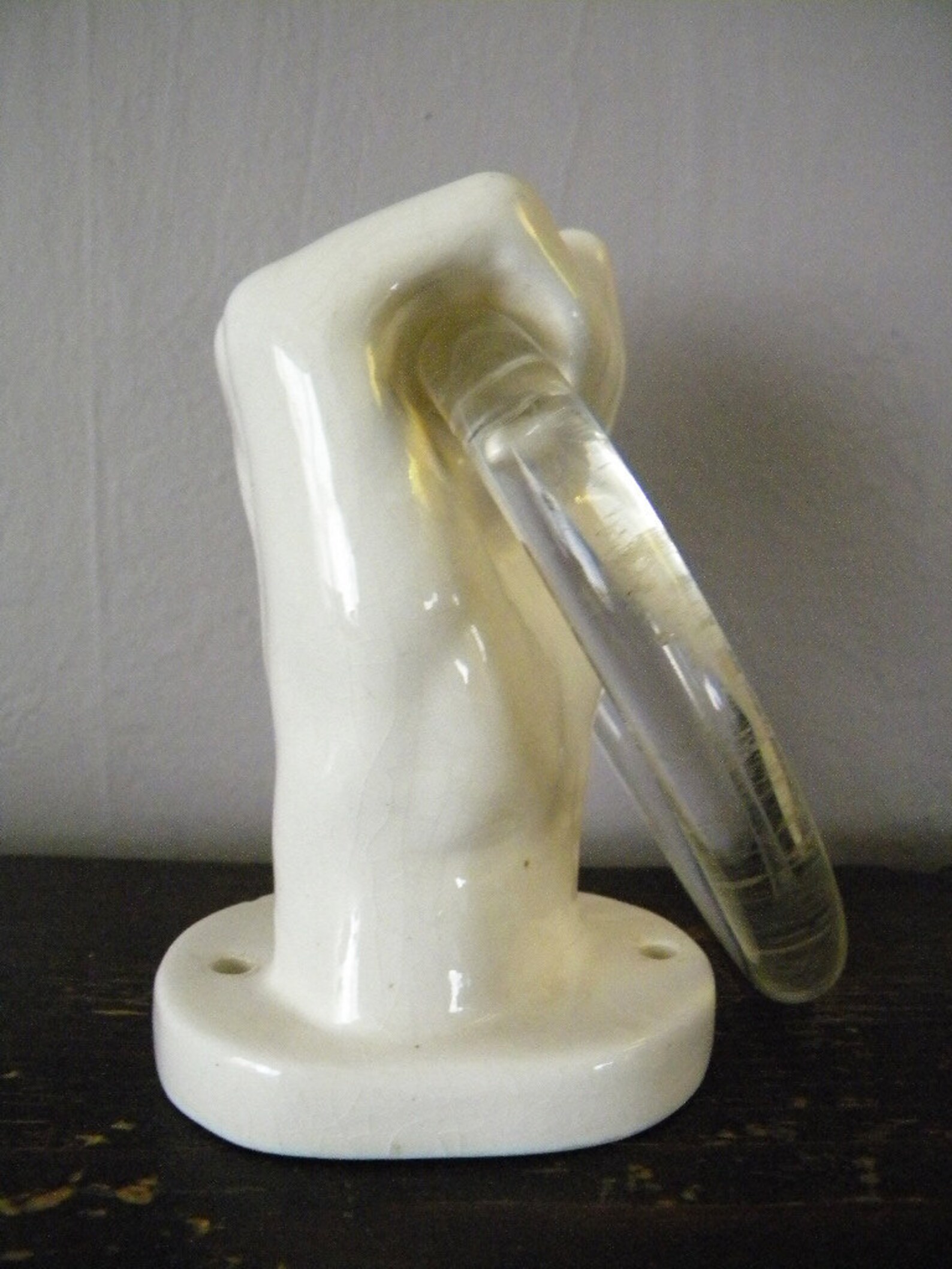 Vintage Ceramic Hand and Lucite Towel Holder Etsy