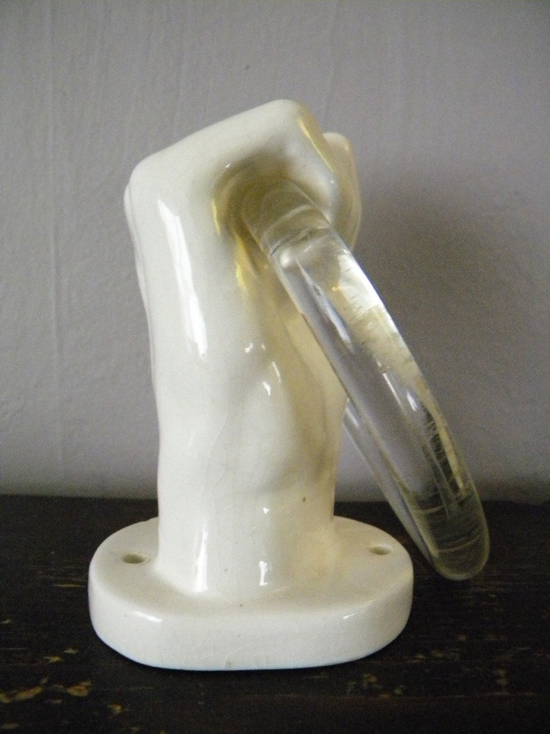 Vintage Ceramic Hand and Lucite Towel Holder Etsy