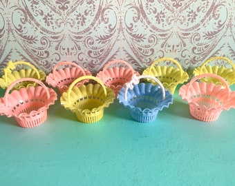 9 Vintage Pastel Plastic Nut Cups Party Favors or Candy Holders Easter Decor