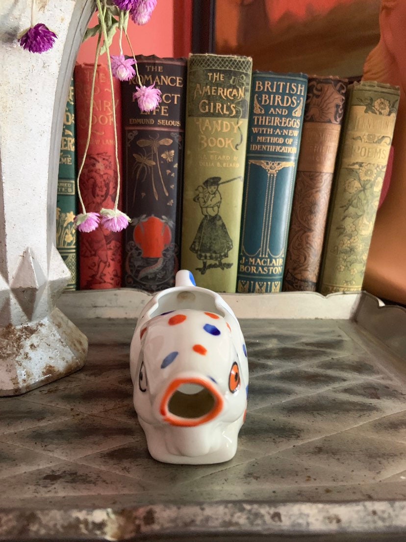 Vintage Bunny Rabbit Creamer Polka Dotted Ceramic Made in Japan Easter ...