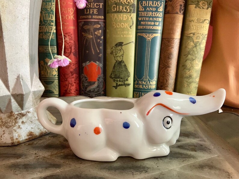 Vintage Bunny Rabbit Creamer Polka Dotted Ceramic Made in Japan Easter ...