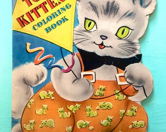 Vintage Tom Kitten's Coloring Book Saalfield 1940s Barely Used