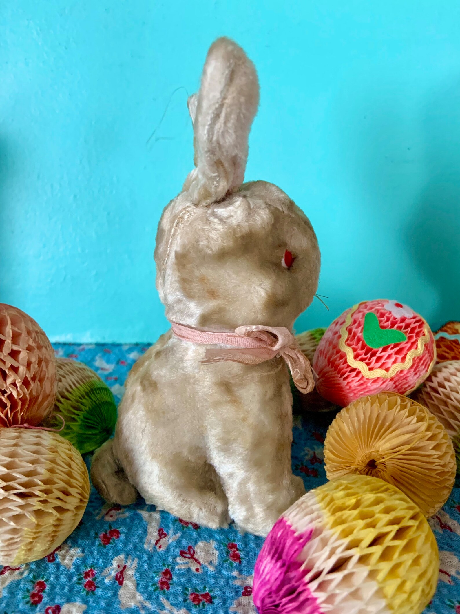 Vintage Stuffed Easter Bunny Rabbit Plush Sitting Bunny With Etsy