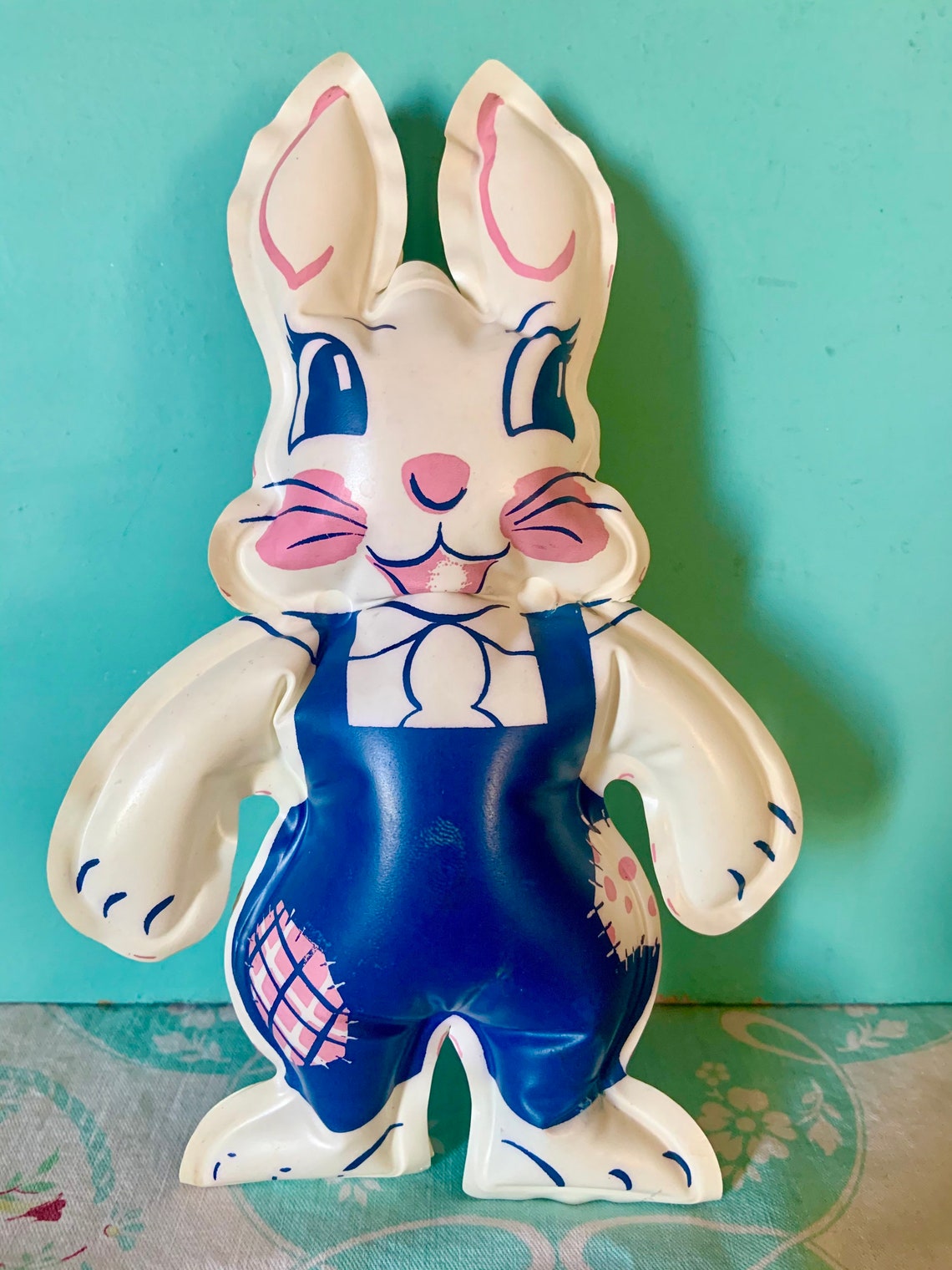 Vintage Inflatable Easter Bunny Rabbit in Overalls Etsy