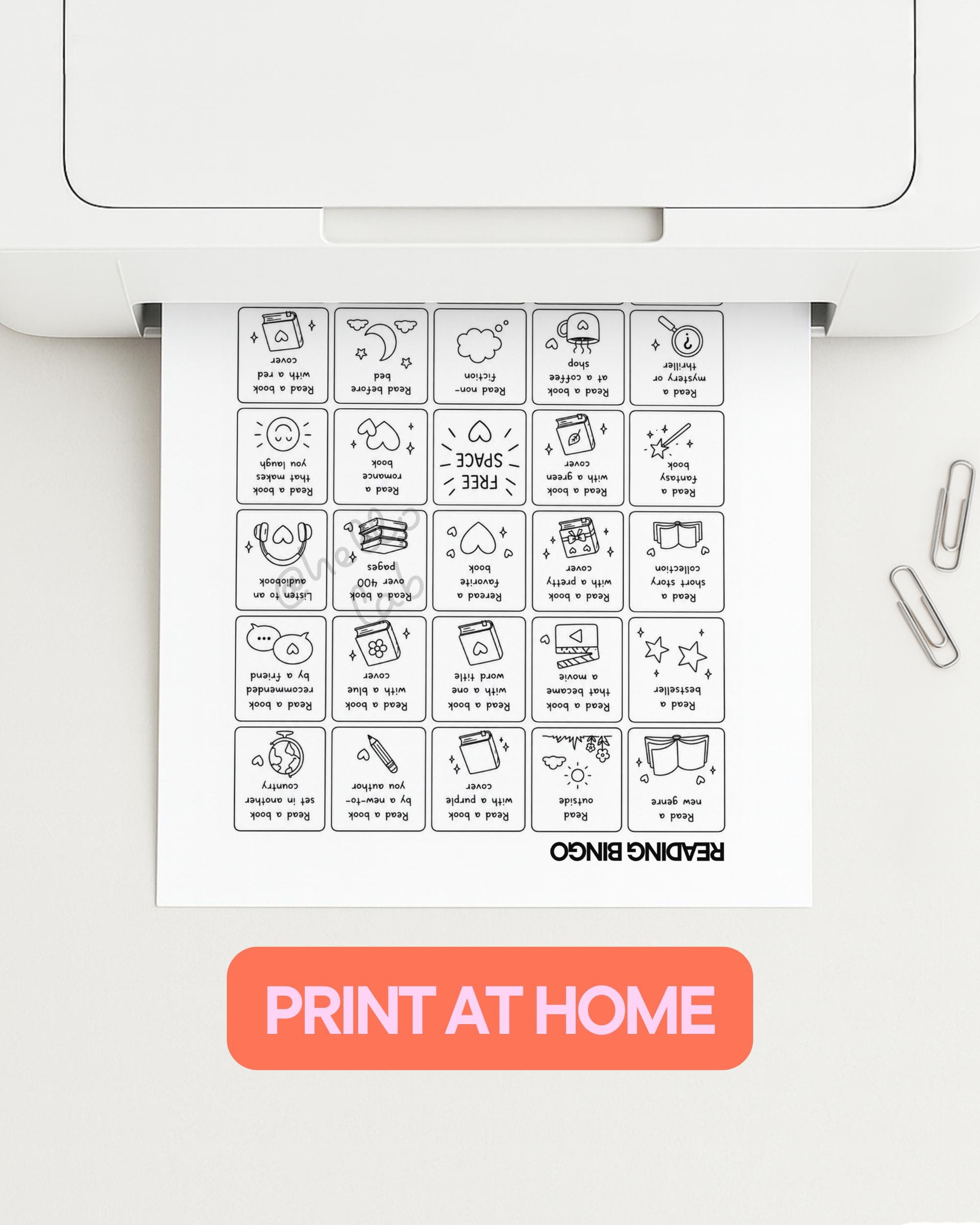 Reading Bingo Printable Journal Page – Daily Planner Insert (digital ...