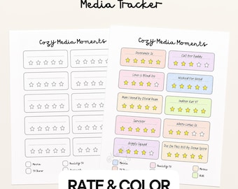 Media Tracker Printable – Movies Log | TV Shows Tracker | Shows Series Tracker (PRINTABLE Journal Page)