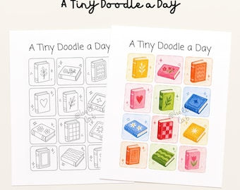 Kolorowanka „Tiny Doodle Books” – wkładka do dziennika rysowania (pobieranie cyfrowe)