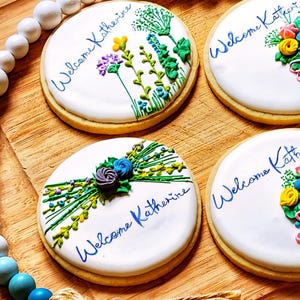 Personalized Wildflower Sugar Cookies: Bridal Shower & Engagement Favors