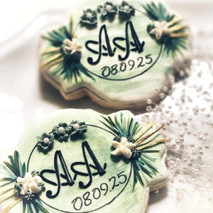 Custom Wedding Favor Cookies | Monogrammed Bridal Shower Treats | Personalized Engagement or Anniversary Party Favors | Celebration Cookies