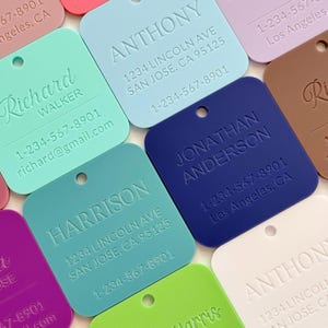 Personalized Engraved Luggage Tag, Acrylic Name ID Tag for Suitcase image 5