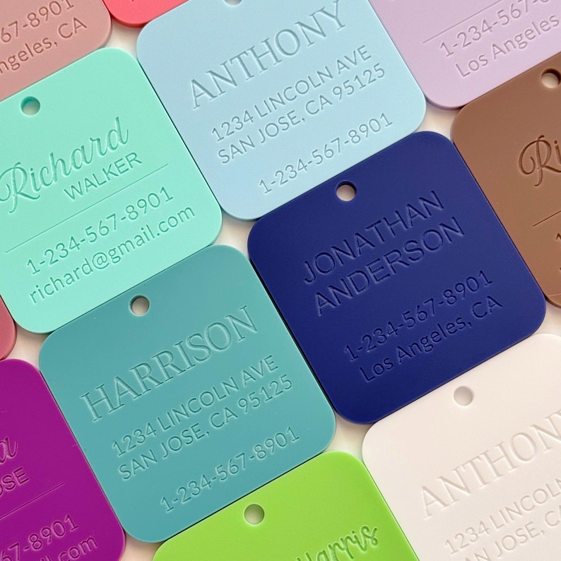 Personalized Engraved Luggage Tag, Acrylic Name ID Tag for Suitcase image 5
