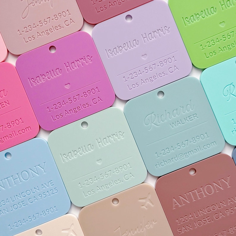 Personalized Engraved Luggage Tag, Acrylic Name ID Tag for Suitcase image 4