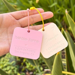 Personalized Engraved Luggage Tag, Acrylic Name ID Tag for Suitcase image 6