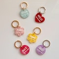 Custom Pet ID Tag, Personalized Dog Name Tag, Engraved Cat Tag, Pearl Acrylic Phone Number Tag product logo