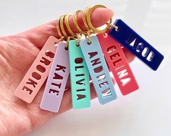 Personalized Acrylic Name Keychain, Mini Key Ring, Purse Charm