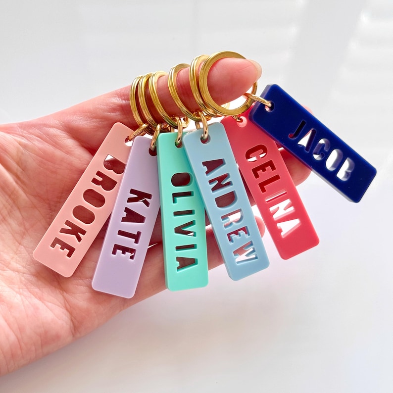 Personalized Acrylic Name Keychain, Mini Key Ring, Purse Charm - Etsy