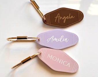 Personalized Acrylic Keychain, Retro Motel Key Tag